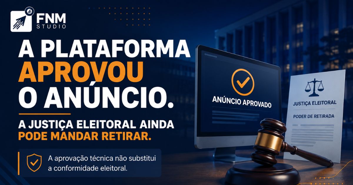 A Meta aprovou seu anúncio. A Justiça Eleitoral ainda pode mandar retirar.