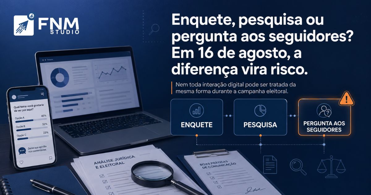 Enquete, pesquisa ou pergunta aos seguidores? Em 16 de agosto, a diferença vira risco.