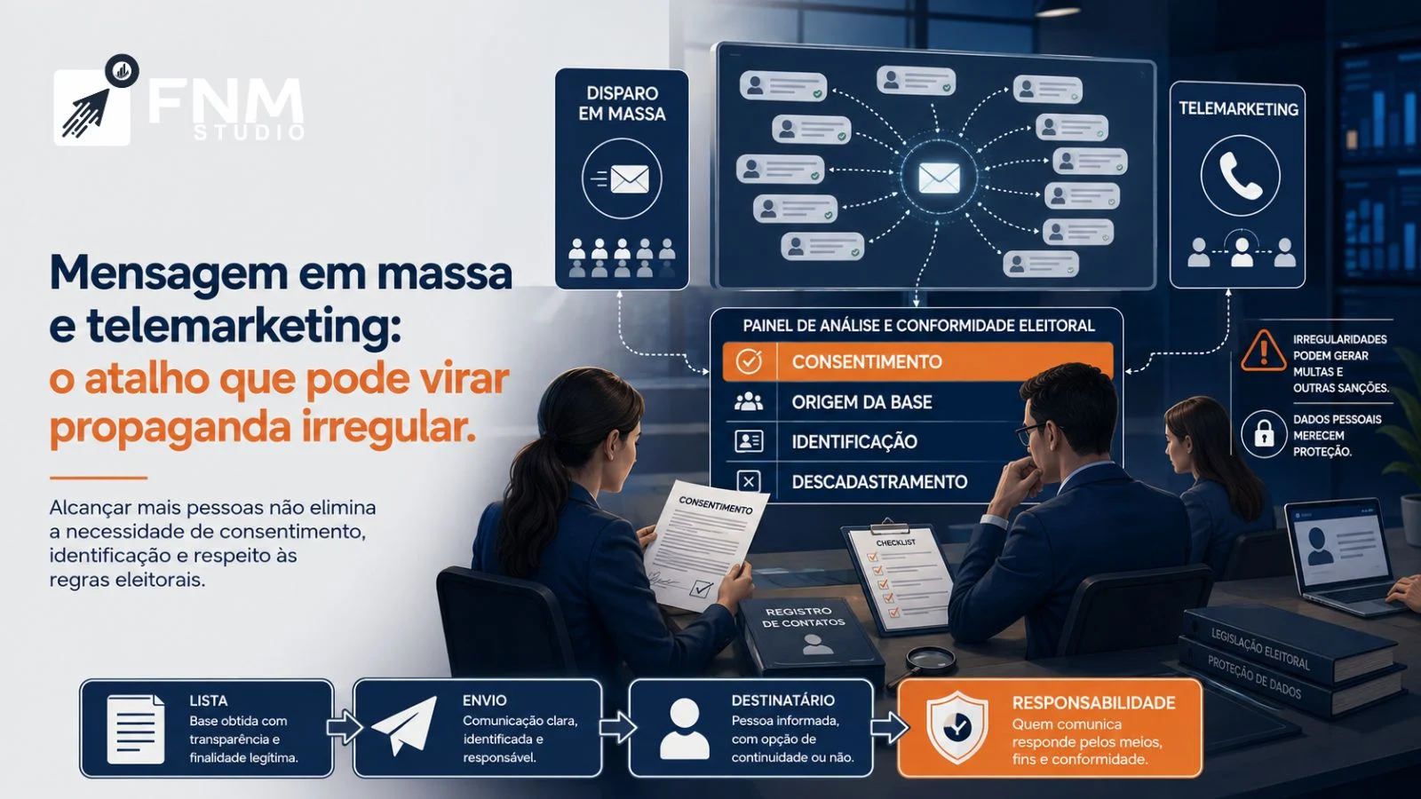 Mensagem em massa e telemarketing: o atalho que pode virar propaganda irregular.