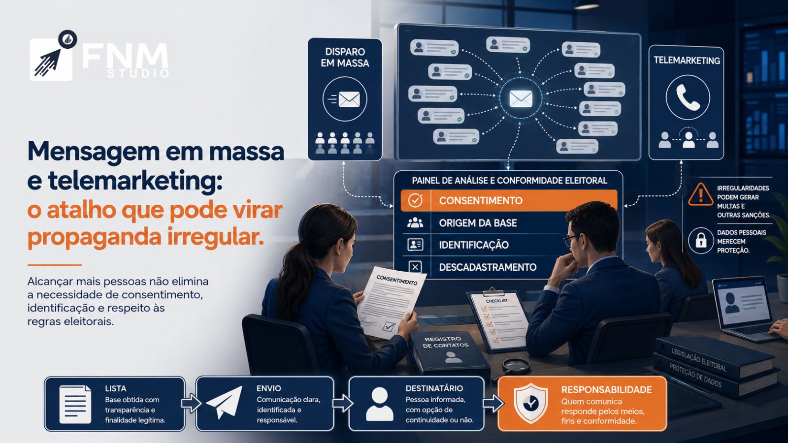 Mensagem em massa e telemarketing: o atalho que pode virar propaganda irregular.